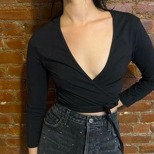 American apparel cotton ballerina tie top